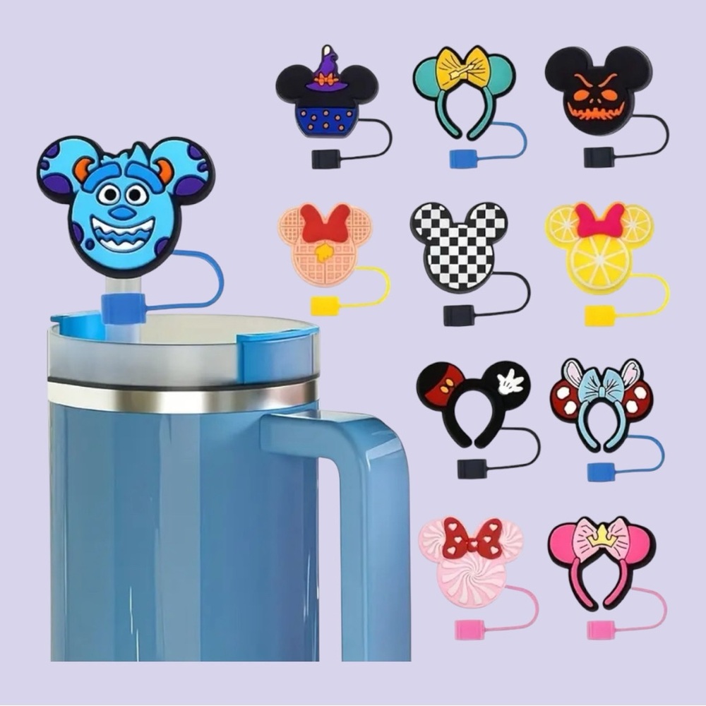 NIB Disney 11pc Straw Topper Set